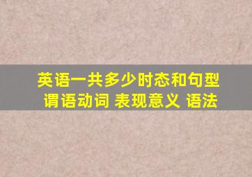 英语一共多少时态和句型 谓语动词 表现意义 语法